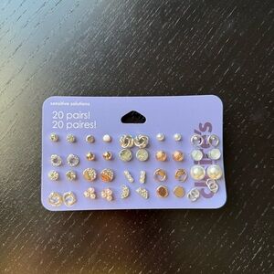 Claire's Mixed Metal and Pearl Earring Set